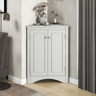 Modern Grey Triangle Bathroom Shelf - Adjustable Shelves For Organized Space Cabinet Home Decoration Purpose