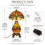 Lampe de table 22 "papillon orange Tiffany, lampe de table classique en vitrail incluse avec 3 sources de lumière
