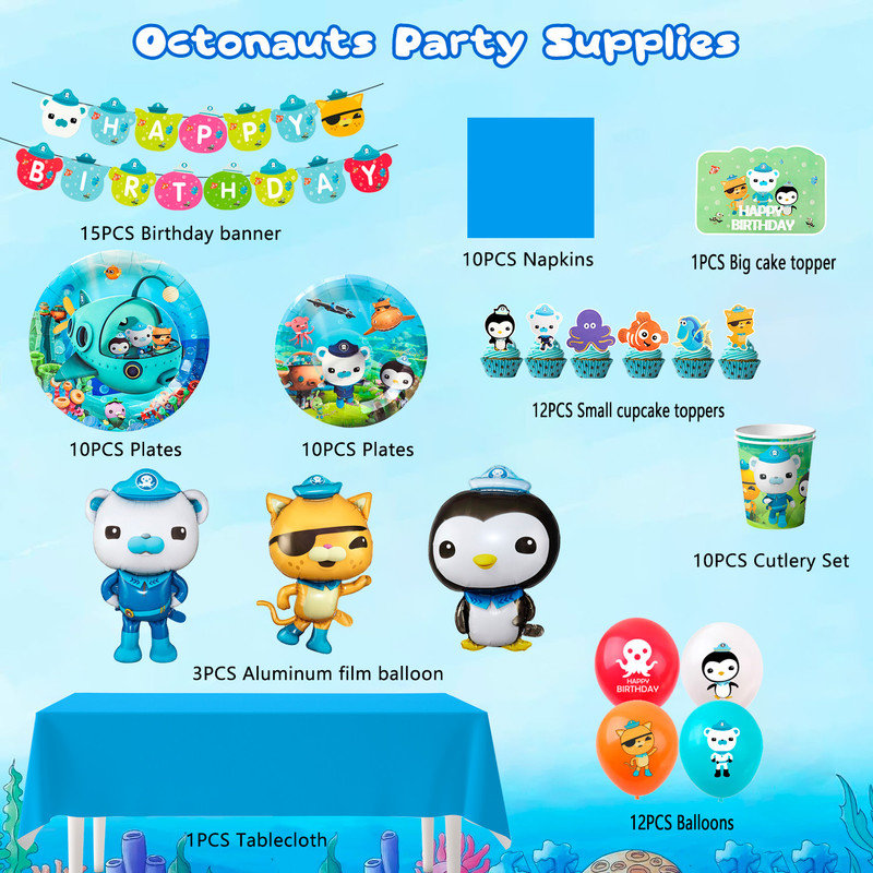 Octonauts Birthday Decorations, Octonauts Party Supplies Party Tableware Set