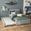 Lit plateforme simple en bois massif avec lit gigogne
