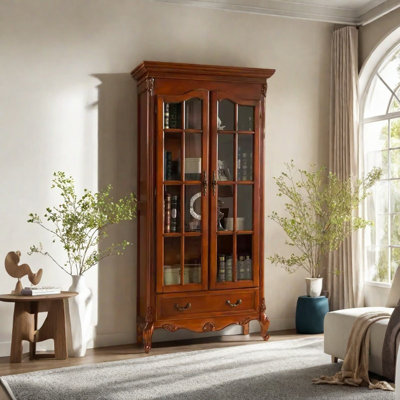 American style solid wood bookcase with glass door by Parttlion
