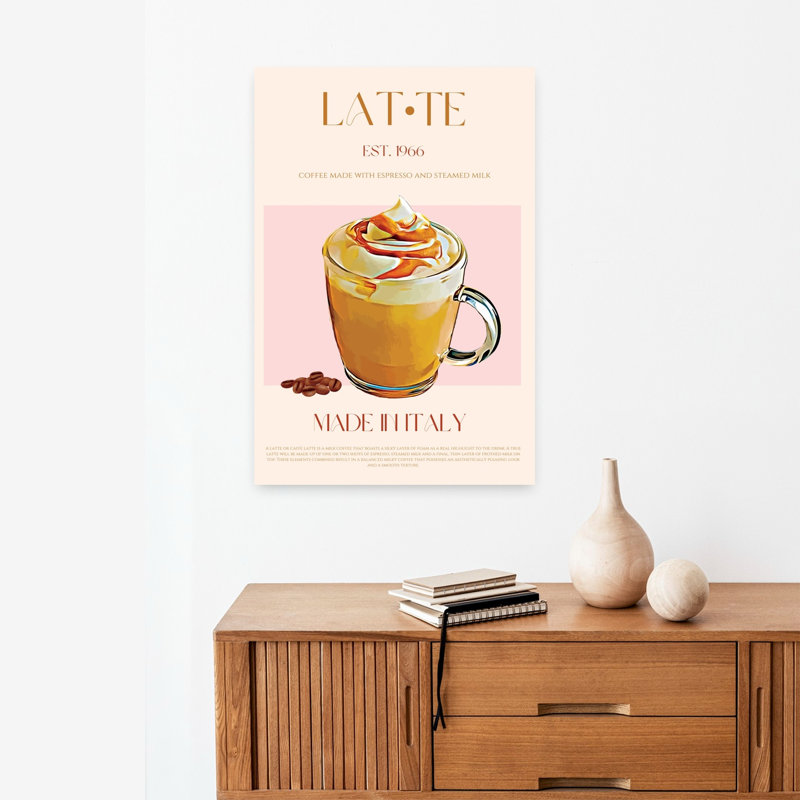 «Sweet Caramel Latte», art mural contemporain, H 24 po x l 16 po