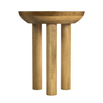 Ebern Designs Mango Wood 3-Leg Side Table