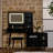 Black Vanity Desk With Large Mirror, 3 - Color Lighting Modes, And Interchangeable Cabinet, Providing Optimal Storage Built In Power Strip For Bedroom Decor Modern Dressing Table Adjustable Lights,-943107665