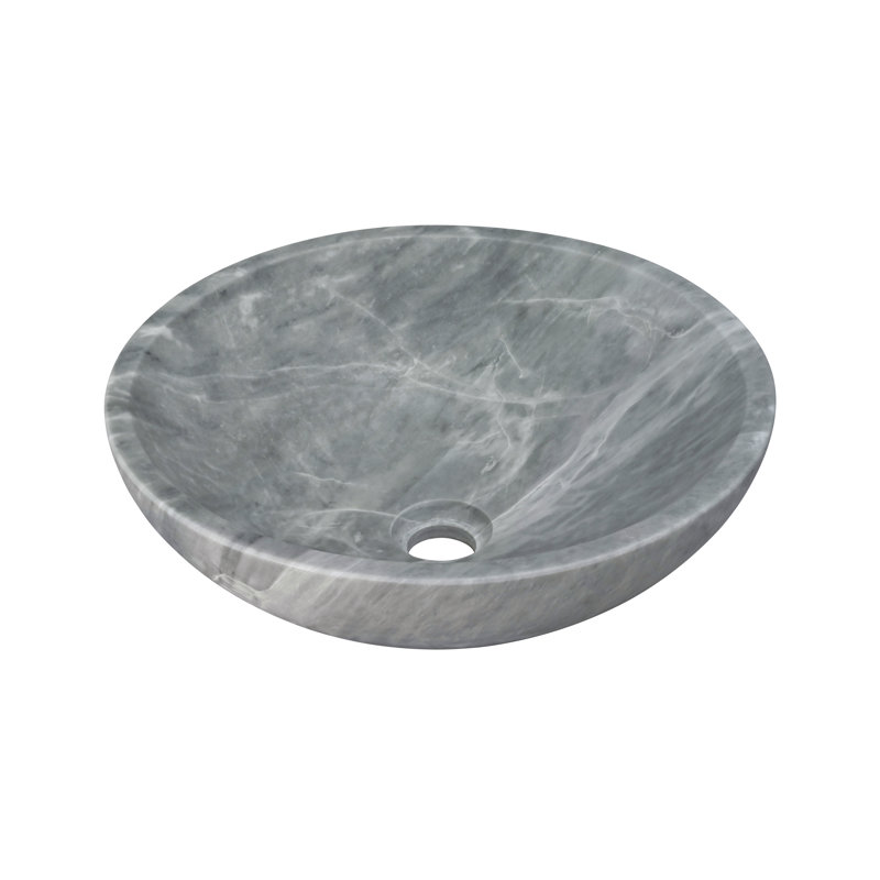 Lavabo pour salle de bain en marbre naturel, surface polie, pierre naturelle, marbre véritable, marbre véritable, Gris