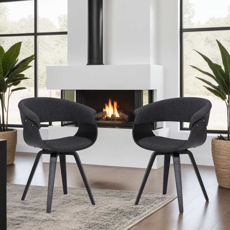 Chaise rembourrée Summer , Gris anthracite, 2, Noir