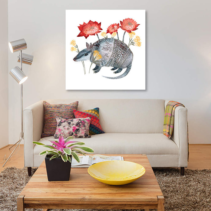 «Armadillo», impression sur toile tendue, H 18 po x l 18 po x P 1,5 po, Pas de tapis, Toile tendue
