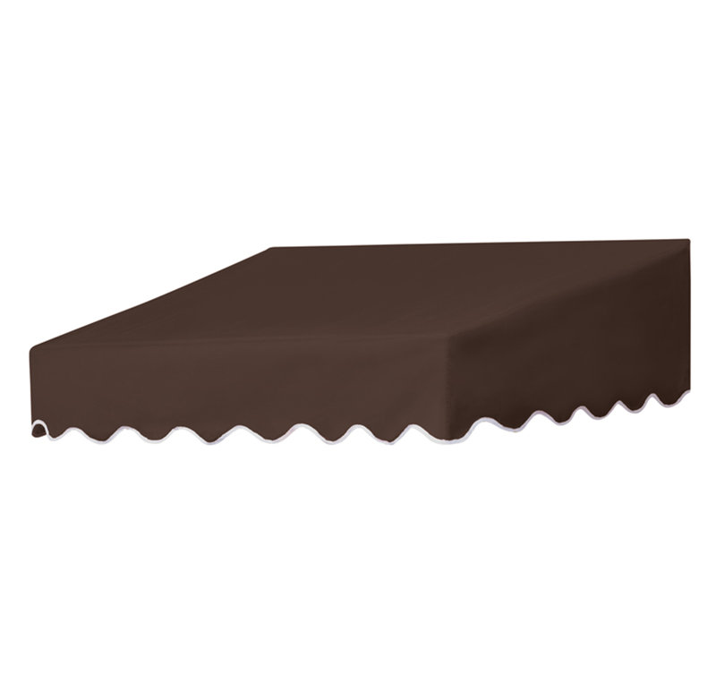 Auvent de porte incliné manuel l 4 pi x P 4 pi, H 21 po x l 48 po x P 50 po, Cacao