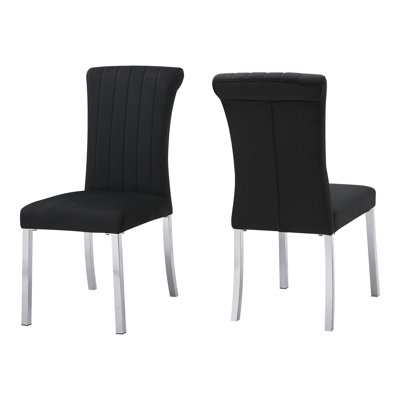 Stellas Stainless Steel And Upholstered Side Chairs