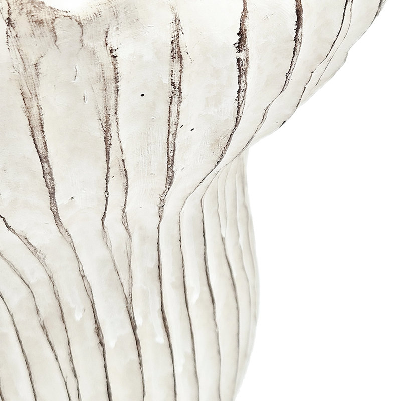 Corbeille à sable sable et ciment 9,3 x 9 x 8,7 po, finition beige texturée, forme irrégulière ondulée pour les herbes dans les espaces intérieurs aspect vieilli, plantes grasses