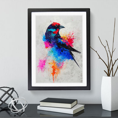 Paint Splash Bird No.3 - Framed Print