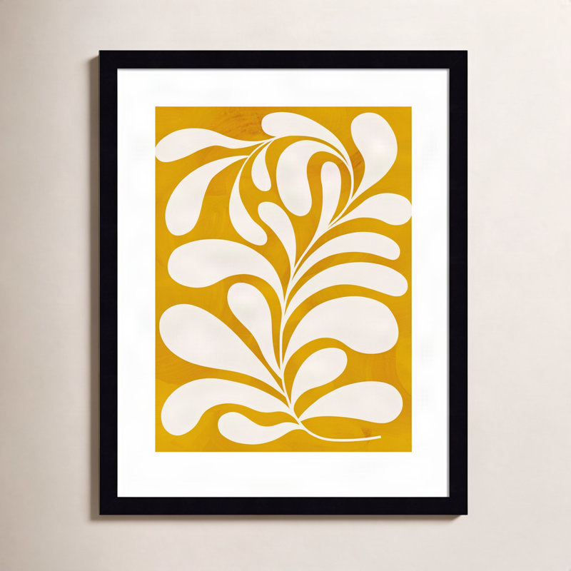 «Lomi Goldenrod I» par Grace Poppframed, reproduction d'art, H 21 po x l 17 po x P 1 po, Noir