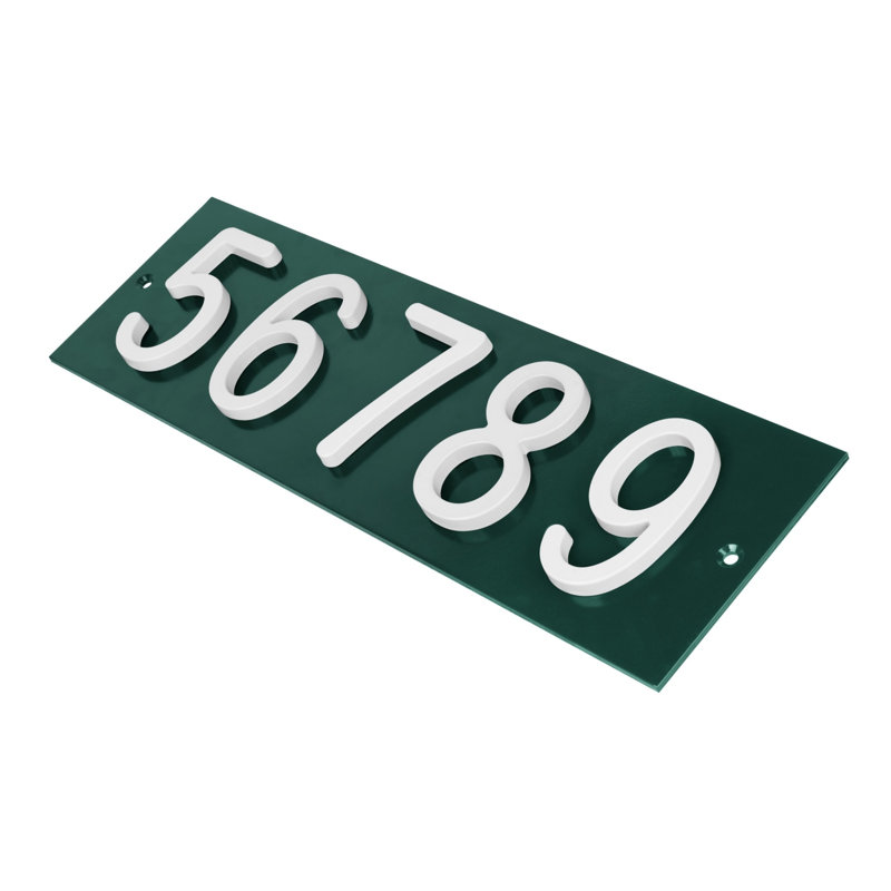 Plaque d'adresse horizontale Amgo, Vert, Blanc, Oui