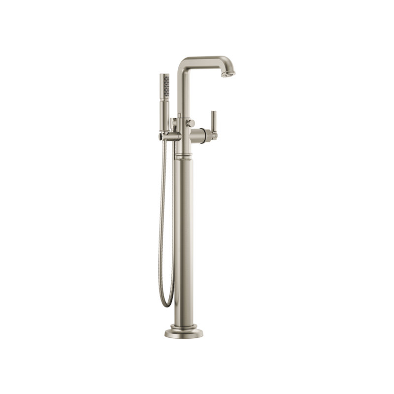 Invari® Single-Handle Floor Mount Tub Filler, Lever, Luxe Nickel