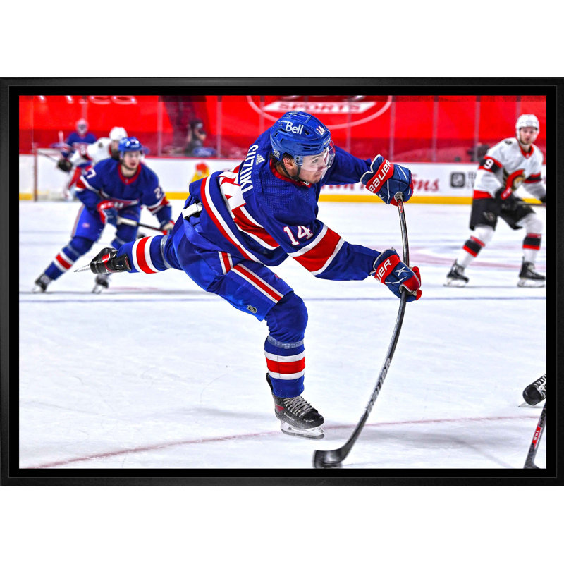 Nick Suzuki, Canadiens de Montréal, toile de tir encadrée 20 x 29