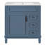 Élégant meuble-lavabo de 30 pouces avec lavabo en céramique, 2 tiroirs et tablette réglable pour les petits espaces-320092315