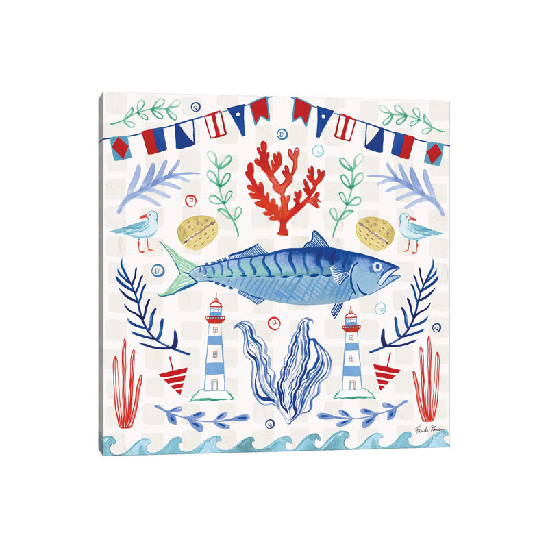 Maritime Delight IV by Farida Zaman - Wrapped Canvas Painting, 93.98 cm H x 93.98 cm W x 3.175 cm D