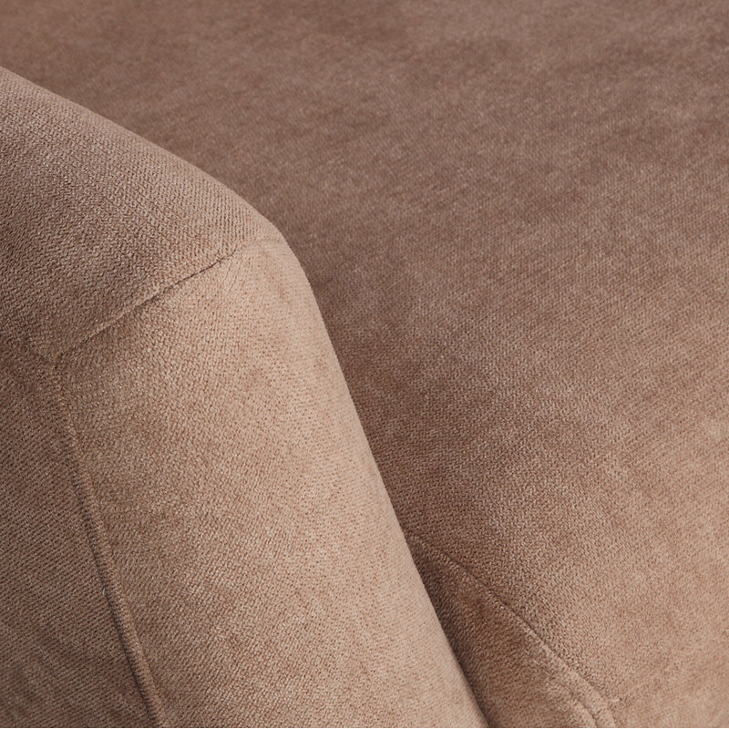 Fauteuil capitonné large 35,00 po Mayble, Mélange de polyester brun clair
