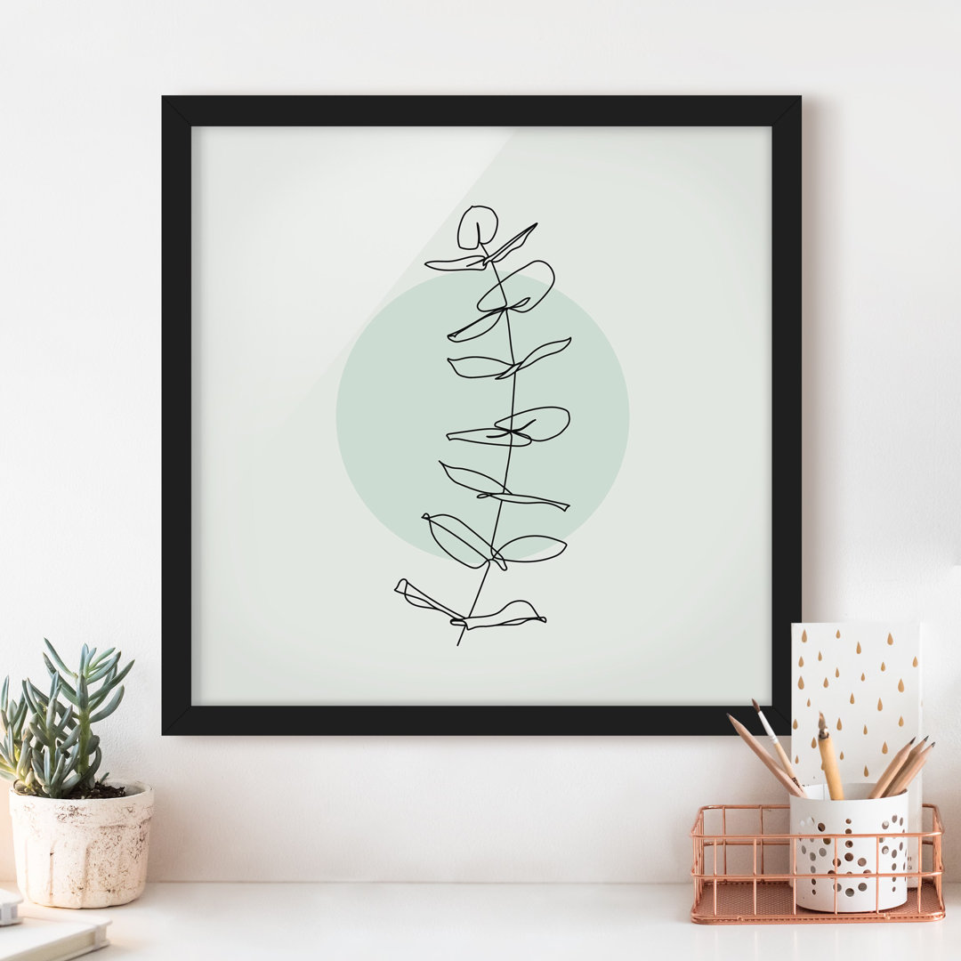 Gerahmtes Poster Branch Geometry Circle Line Art