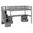 Jaxsten Twin Size Loft Bed Frame with Built-in Desk and Double Storage Drawers-445800398