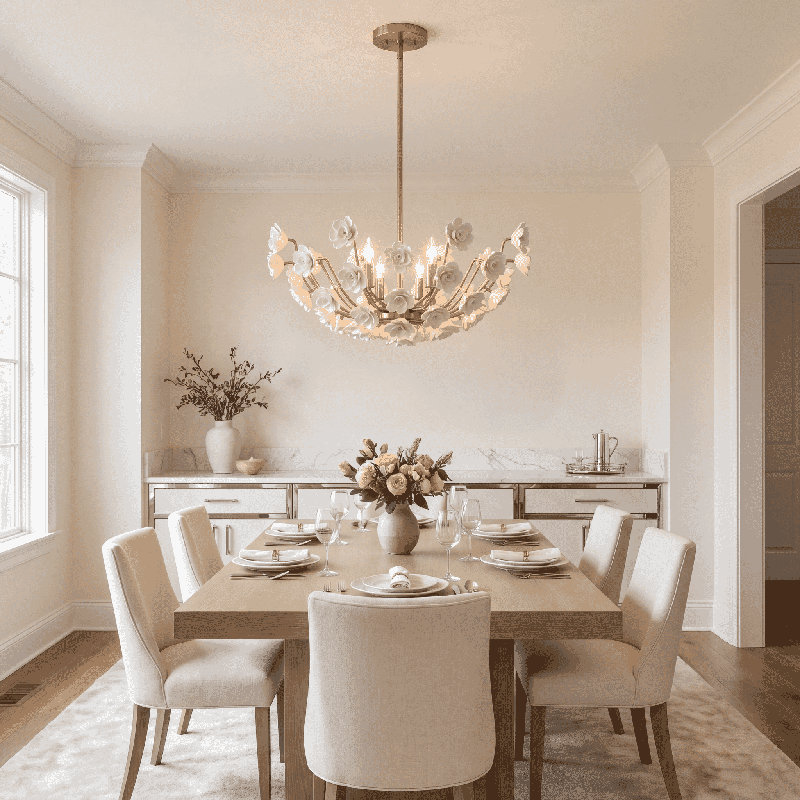Flores 4-Light Chandelier in Noble Brass by Breegan Jane
