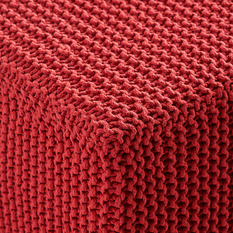 TABOURET EN TRICOT TRICOTÉ, Coton rouge