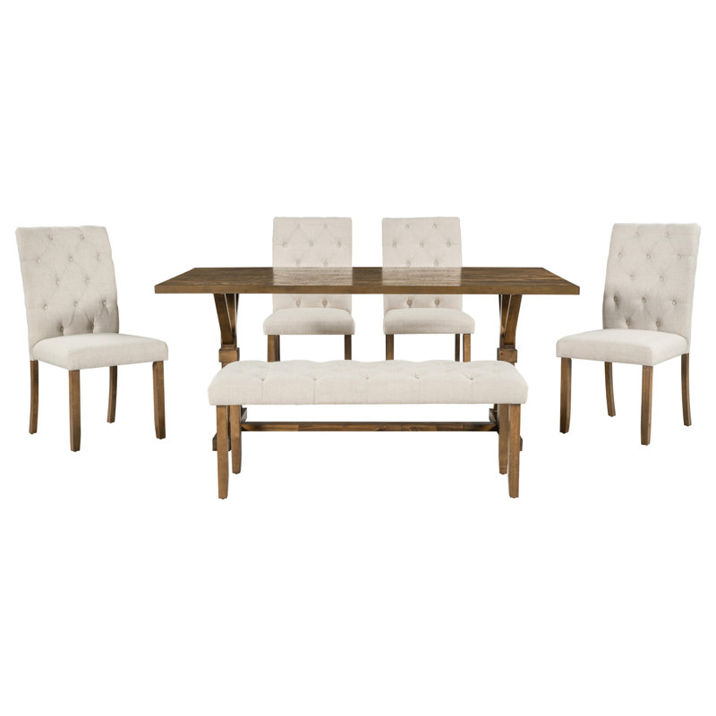 Aaronjit Trestle Dining Set, Walnut