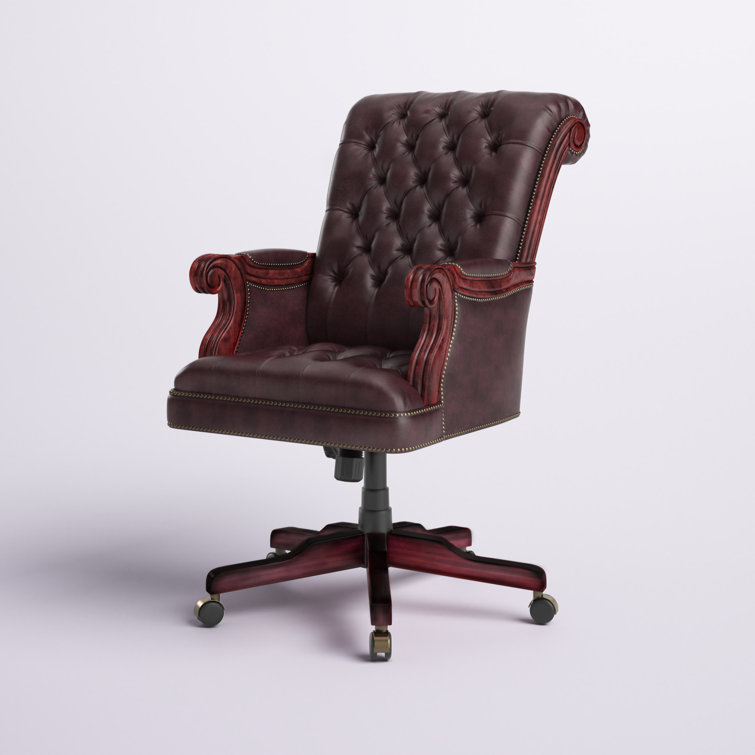 Office Star Burgundy Executive High Back Bonded Leather Chair