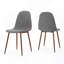 Ensemble de 2 chaises de salle à manger rembourrées en tissu Mid-Century