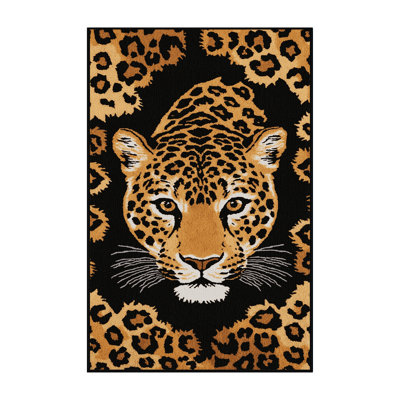 Washable Sri Lankan Leopard Big Cats Area Rug