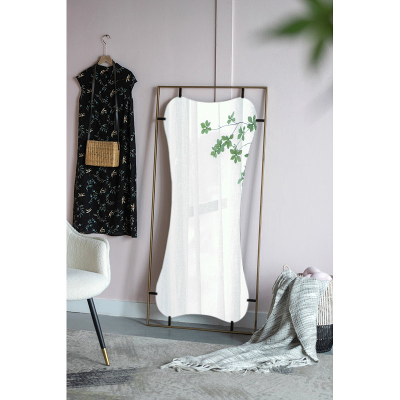 Poppy Mirror with Gold Metal Frame