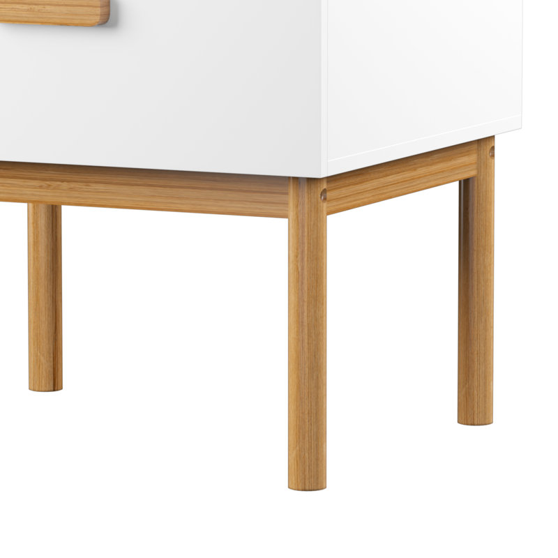 Table de chevet avec tiroir et pieds en bois