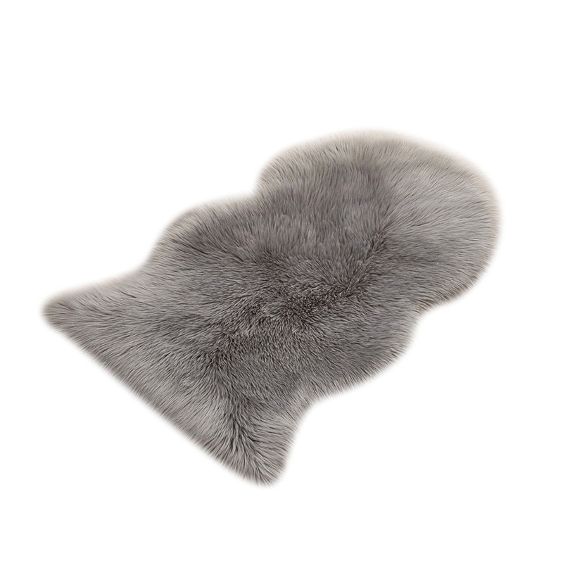 Solid Colour Faux Sheepskin 90cm X 60cm Area Rug