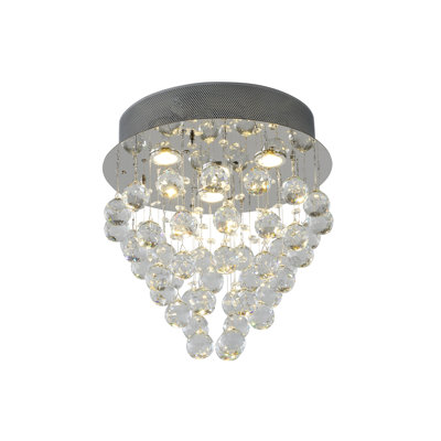Plafonnier encastré en cristal 4 lumières Transitional