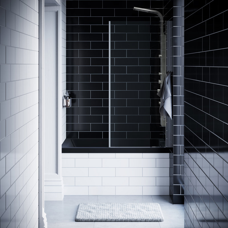 Baignoire en alcôve 48 "x 32" Voltaire, Droite, Noir mat