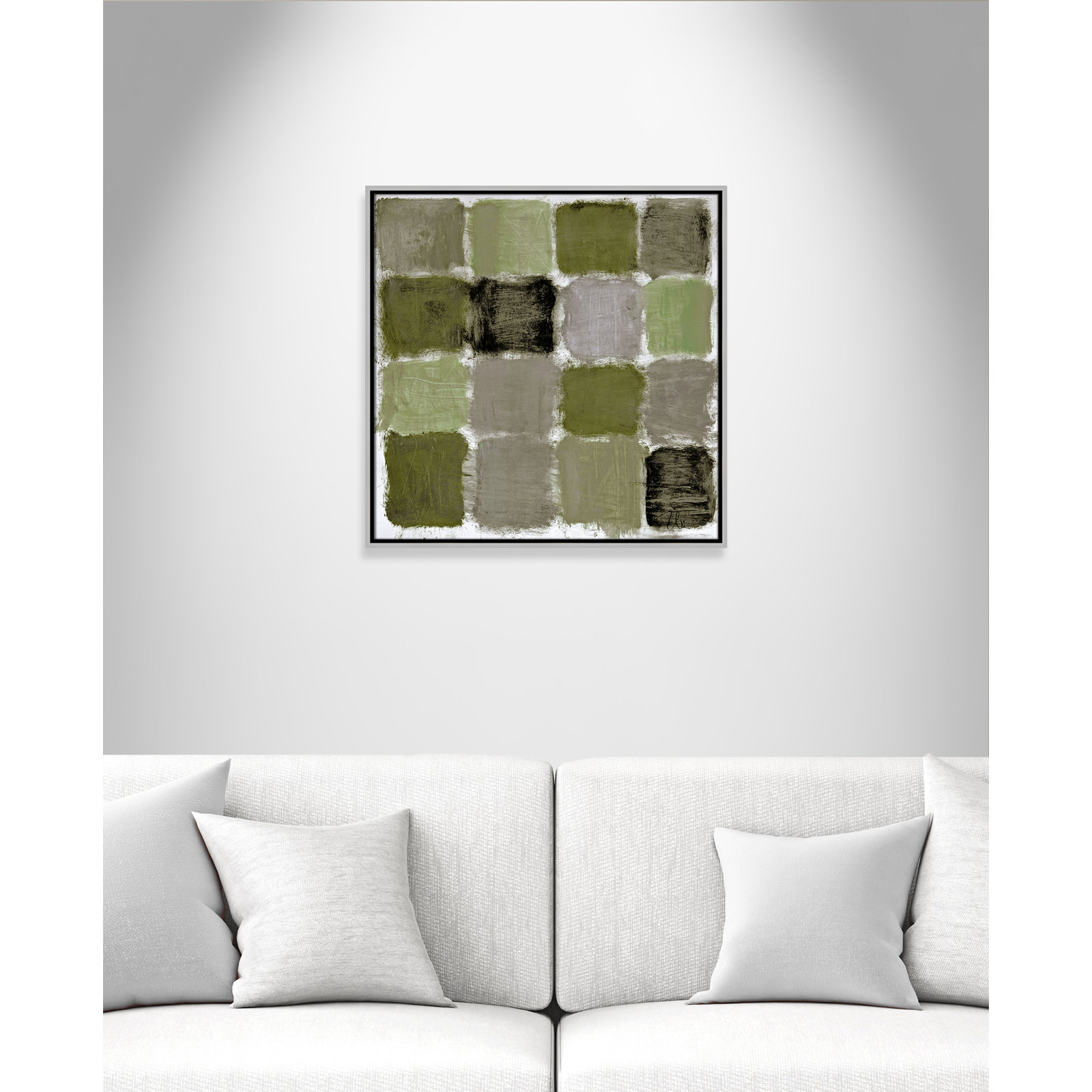 Coppola "Powder Room Green Reflections" Print, 25.5" H x 25.5" W, Silver
