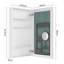 Armoire à pharmacie à miroir sans cadre avec bords biseautés et rangement spacieux, ouverture à droite pour la salle de bain l 20 po x H 36 po