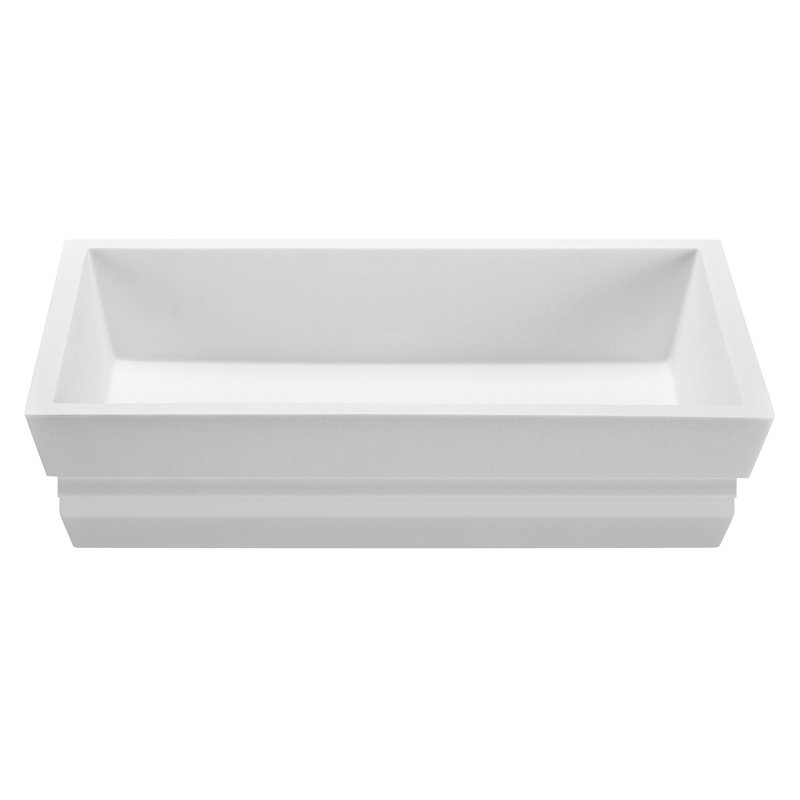 MTI Petra 4 22" Semi-Recessed Bathroom Sink, Matte White