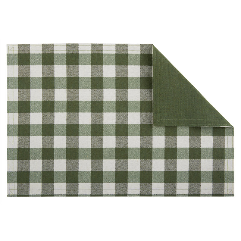 Woven Trends Plaid Cotton Blend Potholder Set, Green