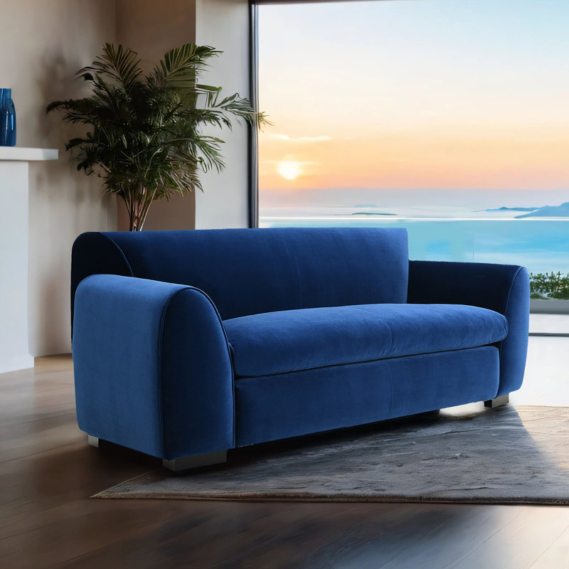 Causeuse Churchton, Velours bleu