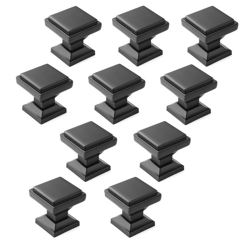 1" Length Square Knob Multipack, Matte Black
