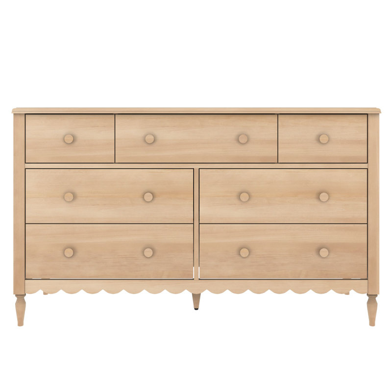 Charlotte 7-Drawer Scallop Detail Dresser, Blonde, Blonde