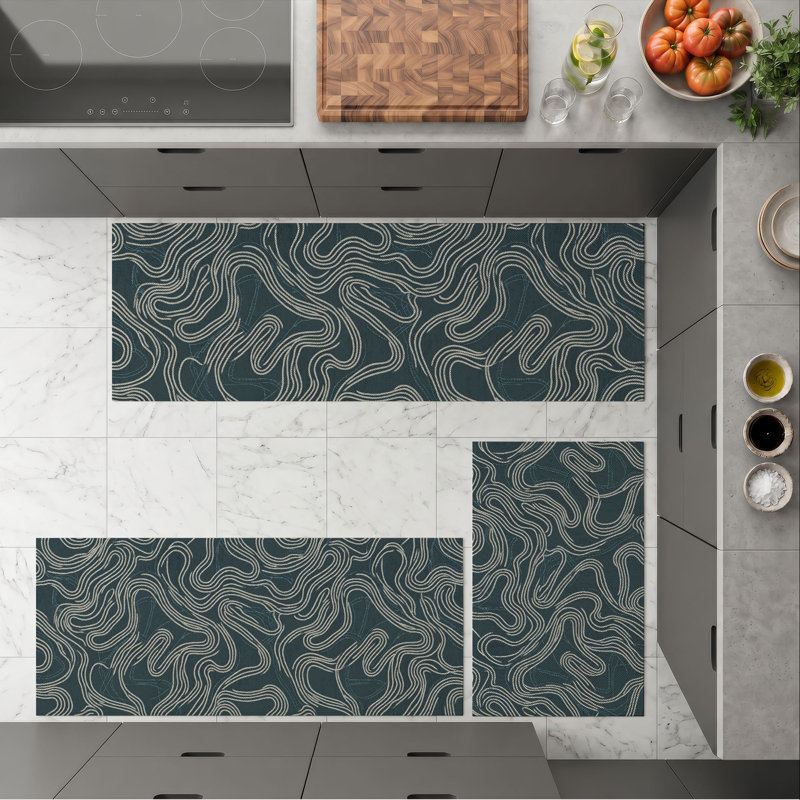 Tapis de cuisine lavables antidérapants Wave