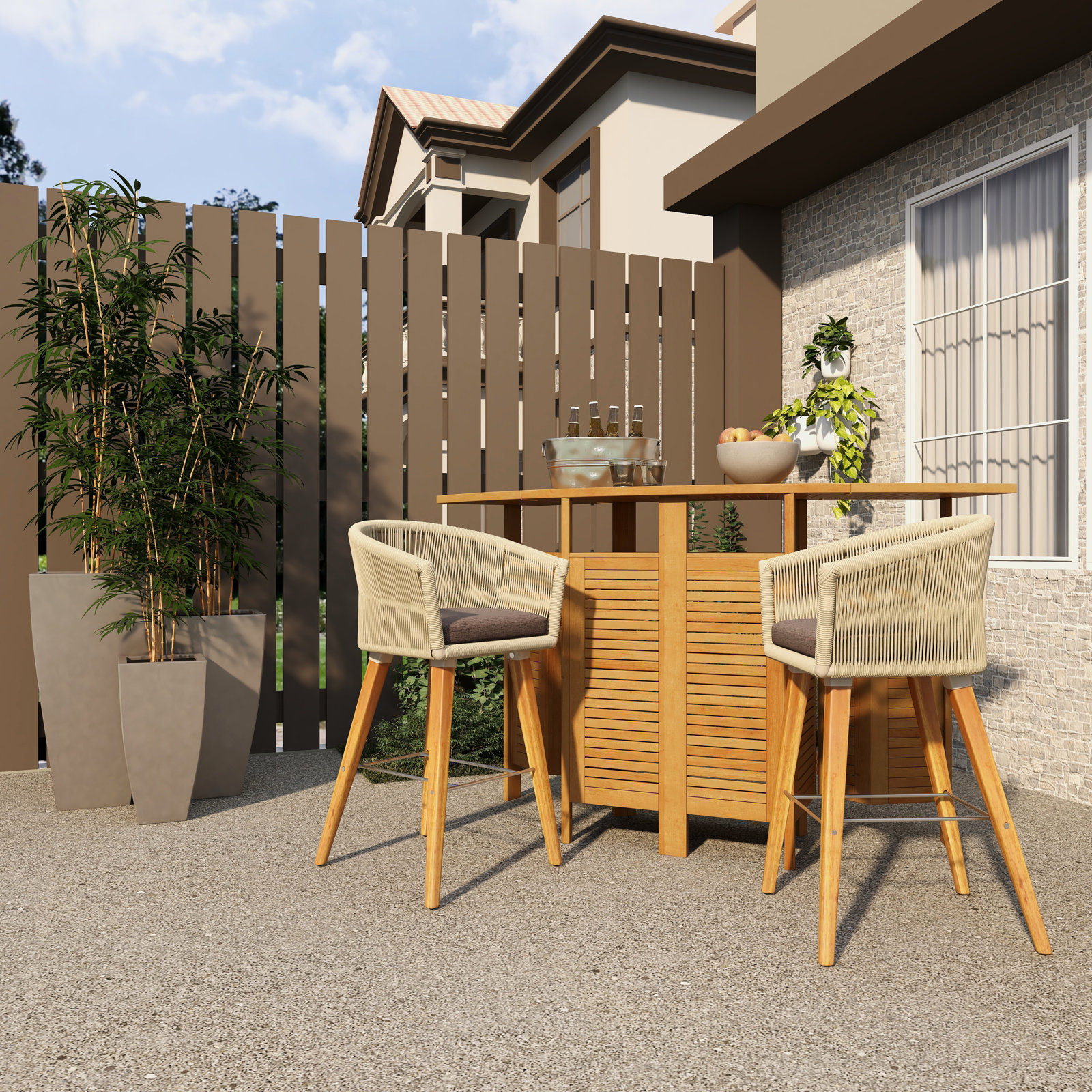 Capps Acacia Patio Bar Stool