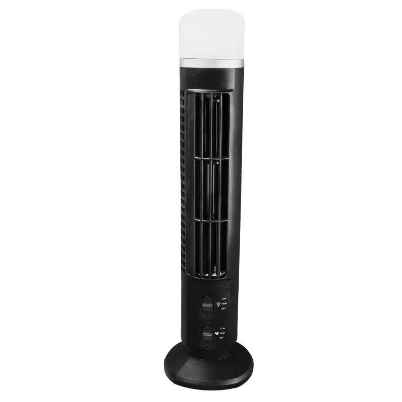 Ventilateur de bureau portatif sans ventilateur USB avec lumière pour le bureau de la chambre à coucher, Noir