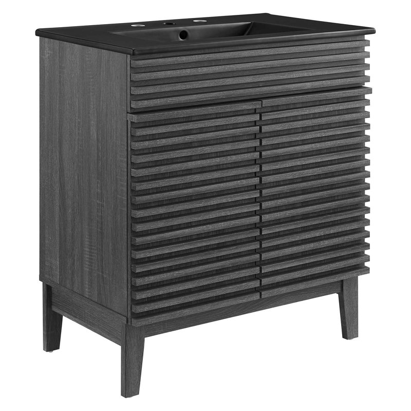 Modway Render 30" Bathroom Vanity, Charcoal/Black