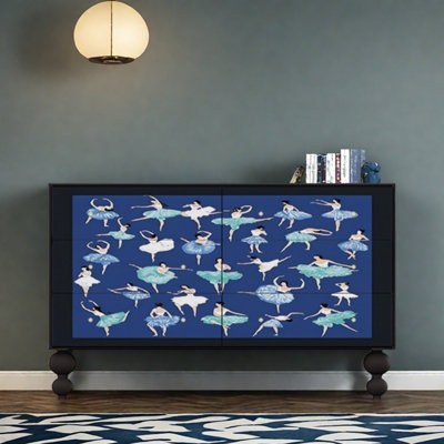 Modern Six-Drawer Pine Wood Accent Chest