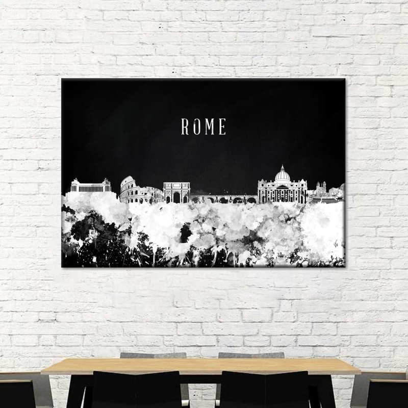 Rome Skyline BW, H 8 po x l 12 po x P 1 po