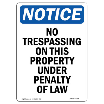 No Trespassing on This Property Sign
