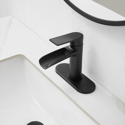 Single-Hole Single-handle Bathroom Faucet with Drain Assembly